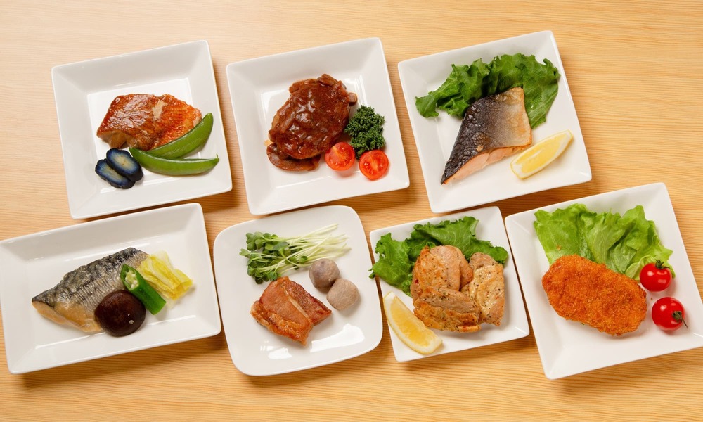 株式会社出雲みらいフーズの調理済み食材 配膳例